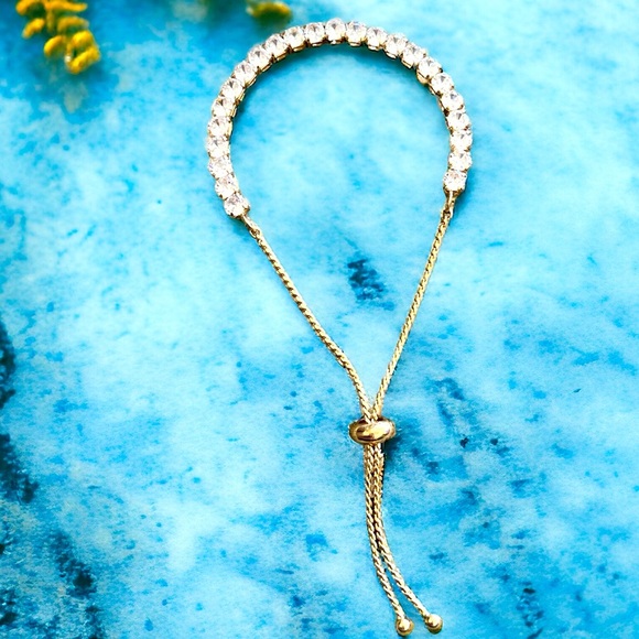 Jewelry - Gold Clear Stone Adjustable Bracelet
